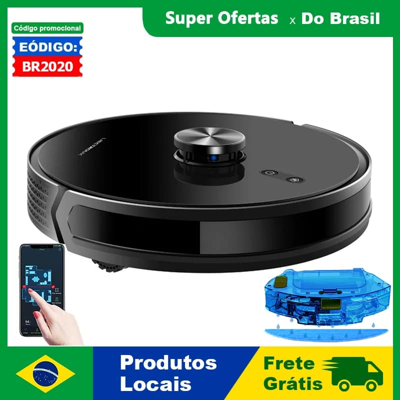 Aspirador de pó robô Lilin XR500, sistema a laser, mapas de vários andares, 6500 Pa, limpeza de zonas, configuração de área restrita para limpeza doméstica de carpetes