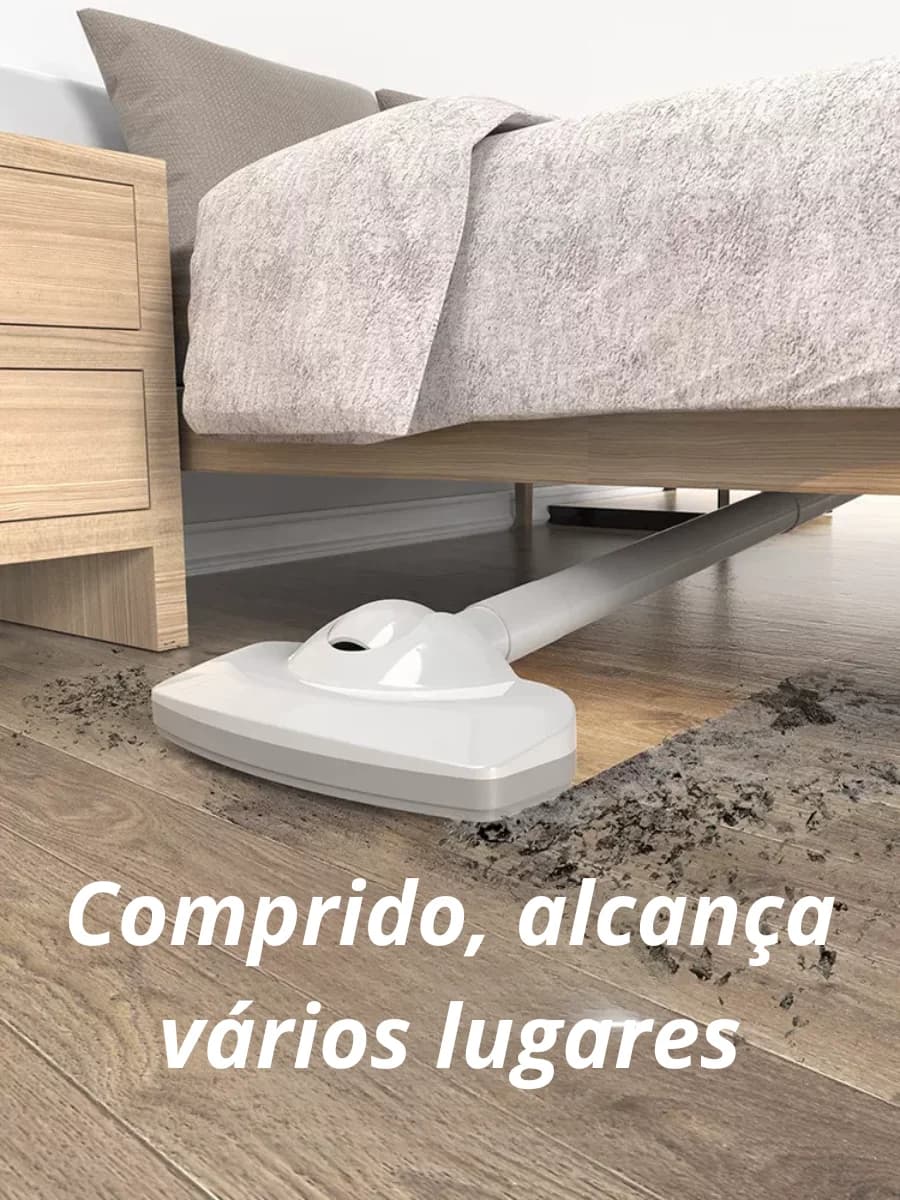 Aspirador de pó vertical portátil verde e branco, design moderno, sem fio