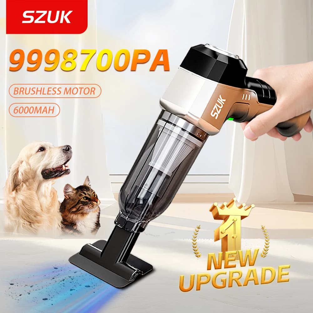 Aspirador de pó portátil Szuk 9998700PA sem fio com motor sem escova e bateria de 6000mAh