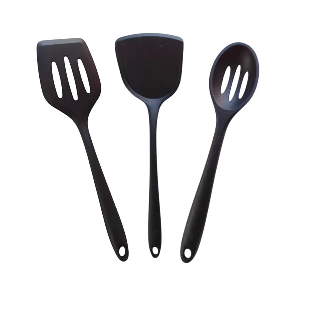 Kit de 3 espátulas de silicone vermelho para cozinha