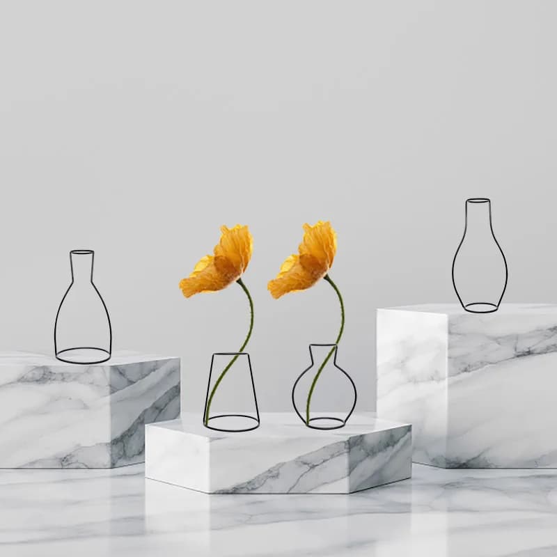 Linha retro preta do ferro tabela flores vasos, decorações home nórdicas, suporte da planta do metal, estilos nórdicos, quarto, decoração do vaso da flor do escritório