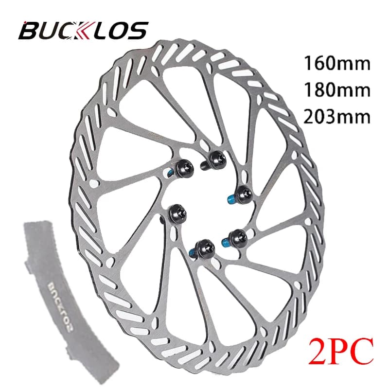 Rotore de freio de bicicleta de aço inoxidável BUCKLOS 160mm 180mm 203mm com pastilhas e espaçador