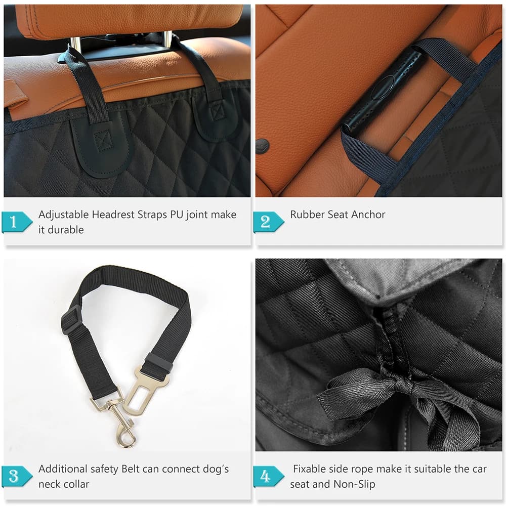 Capa de assento de carro para cães, colchão transportador de viagem para animais de estimação, à prova d'água, protetor de assento de carro com apoio de braço do assento médio para cães