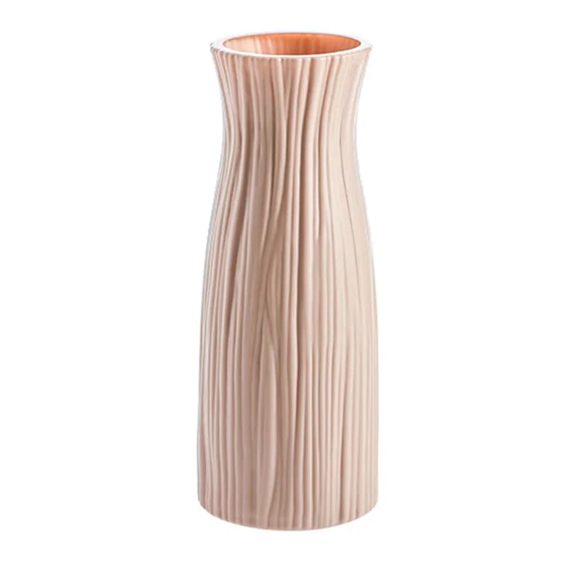 Vaso de plástico branco imitação cerâmica com flores artificiais multicoloridas