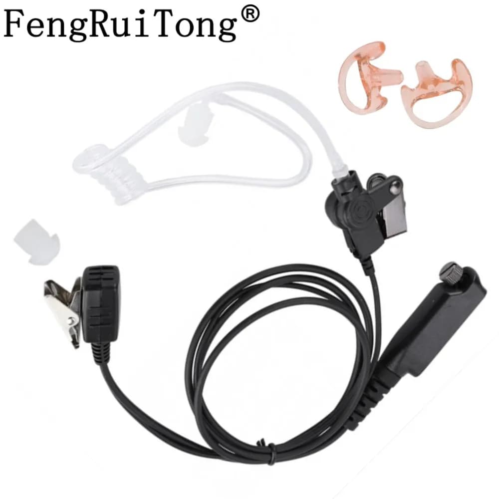 Fone de ouvido com fio de 100cm com clip para orelha, microfone e controle de volume