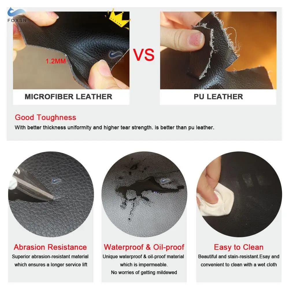 Comparativo entre couro microfibra e couro PU com resistência, impermeabilidade e facilidade de limpeza