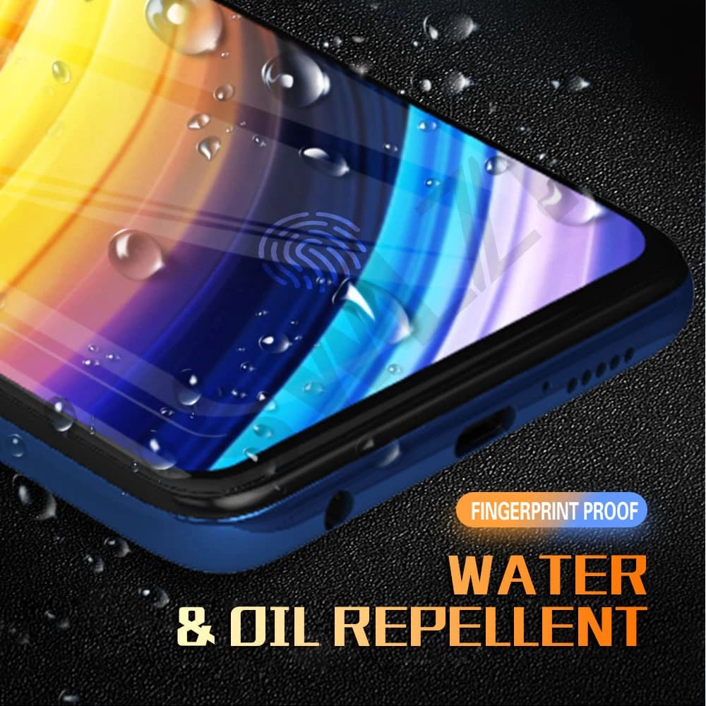 Película de vidro temperado para Xiaomi Poco resistente à água e óleo com proteção contra digitais