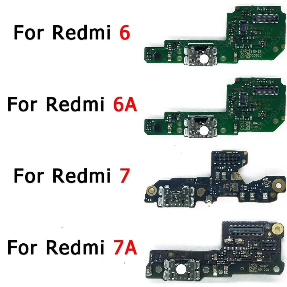 Placas de carregamento para Xiaomi Redmi 6, 6A, 7 e 7A, verde e preto
