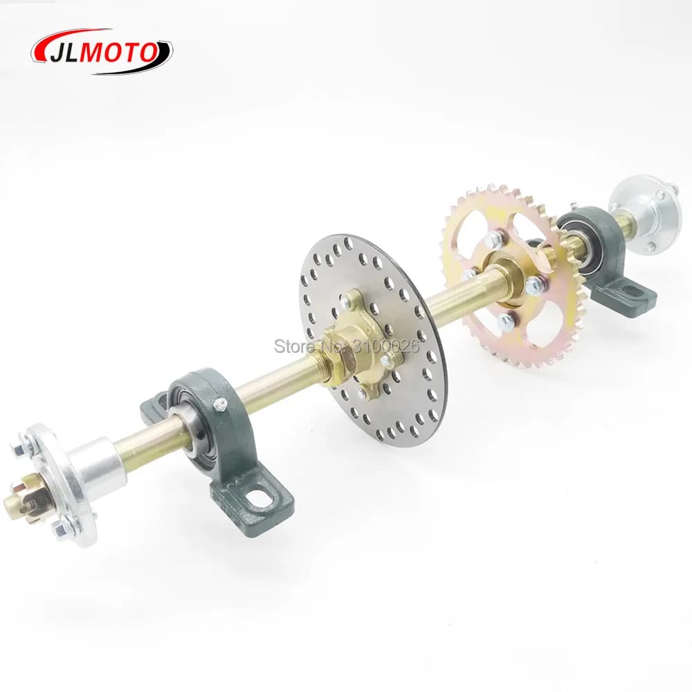 Eixo Traseiro de 610mm com 428 #   Roda dentada 37T, disco de freio de 160mm, rolamento UCP204, cubo de roda M8*3, adequado para peças de UTV, ATV, Buggy e Bicicleta DIY.
