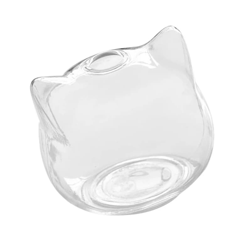 Vaso hidropônico em vidro transparente com design de gato para decoração e cultivo