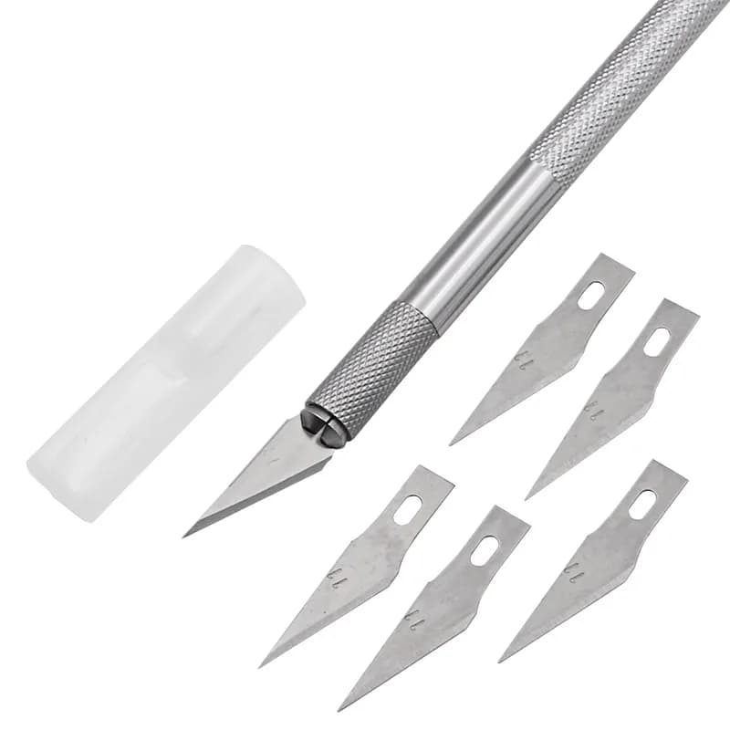 Kit de ferramentas de bisturi de metal antiderrapante com múltiplas lâminas de substituição