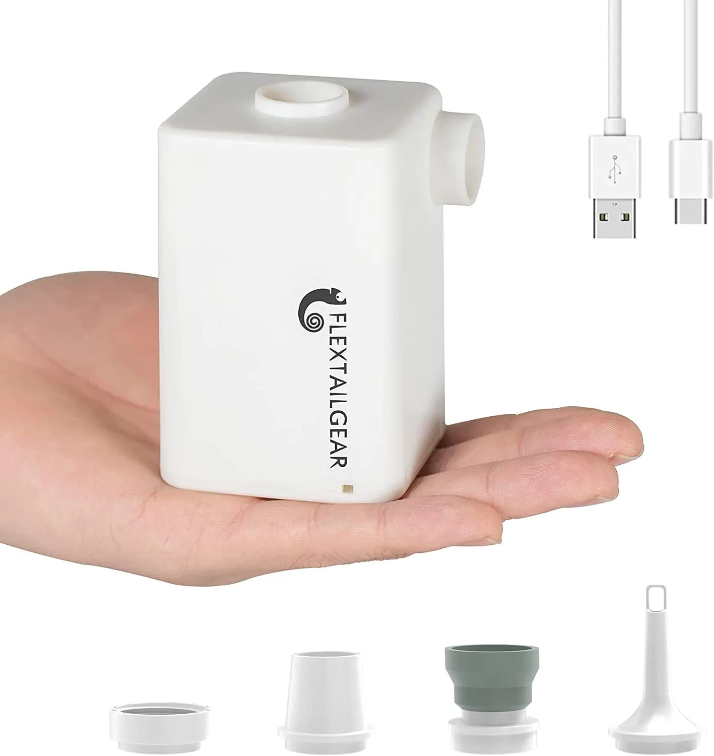 Compressor de ar recarregável portátil branco com acessórios