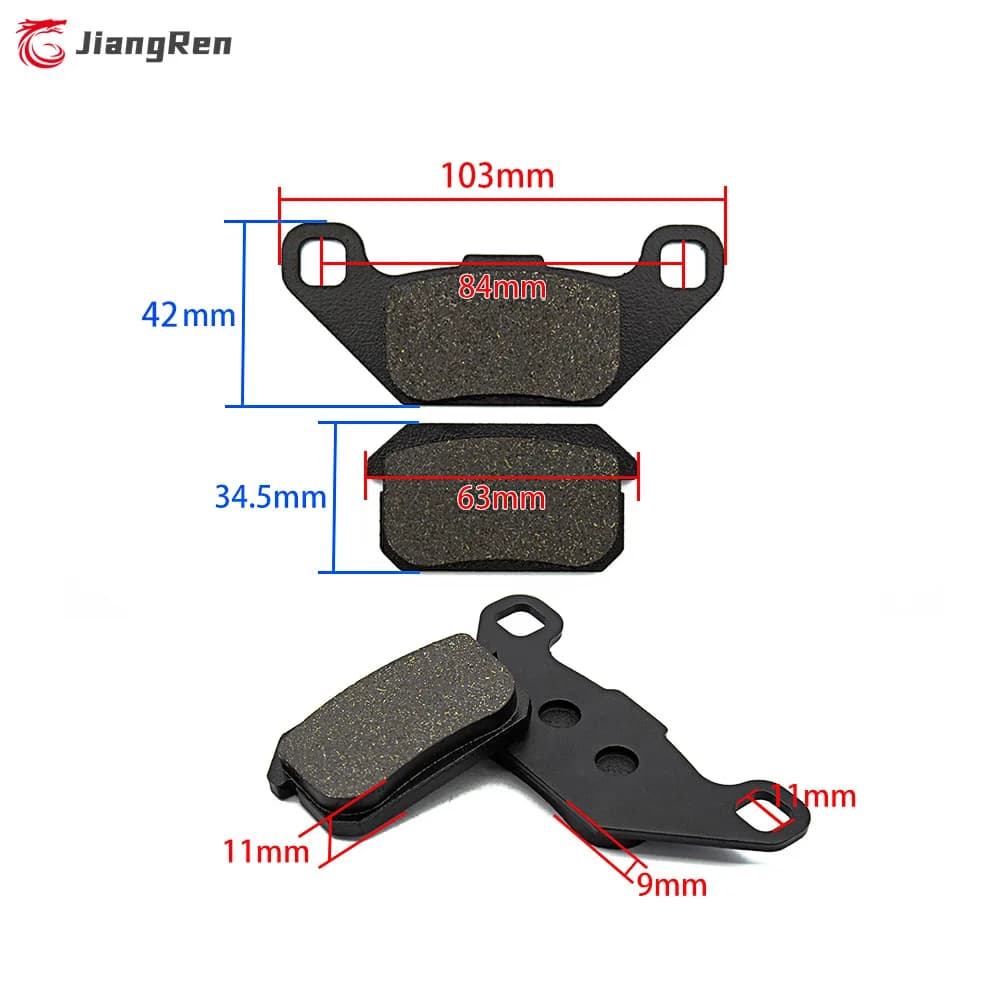 Pastilhas de freio para KAZUMA Jaguar 500CC ATV Quad, conjunto de 6 peças, preto e cinza