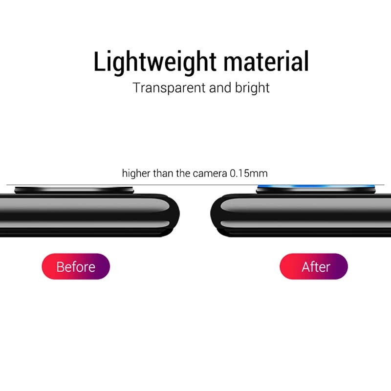 Material leve e transparente do protetor de lente para Xiaomi Redmi Note 7 com elevação de 0,15mm