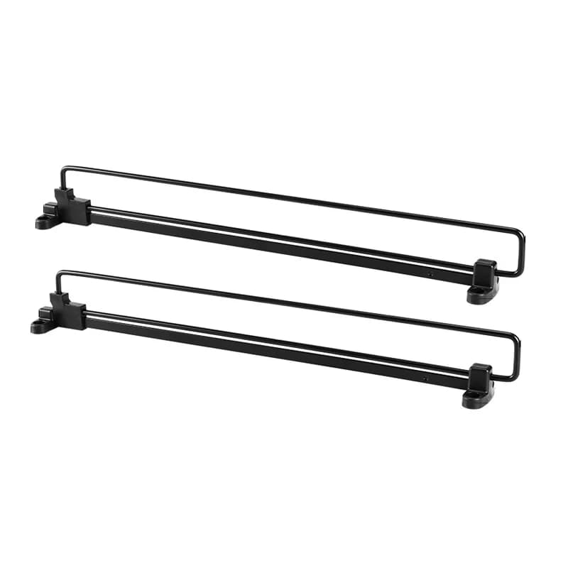 Varas de metal preto para cabide de roupas, design de garras, 2 peças