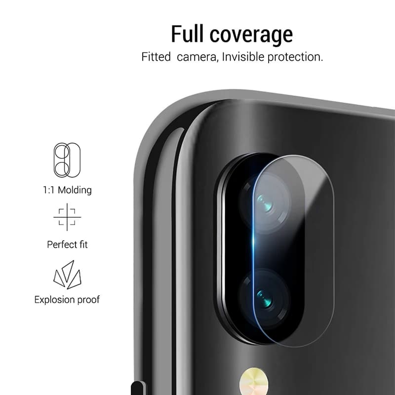 Protetor de lente 6D temperado transparente para câmera Xiaomi Redmi Note 7 com cobertura total