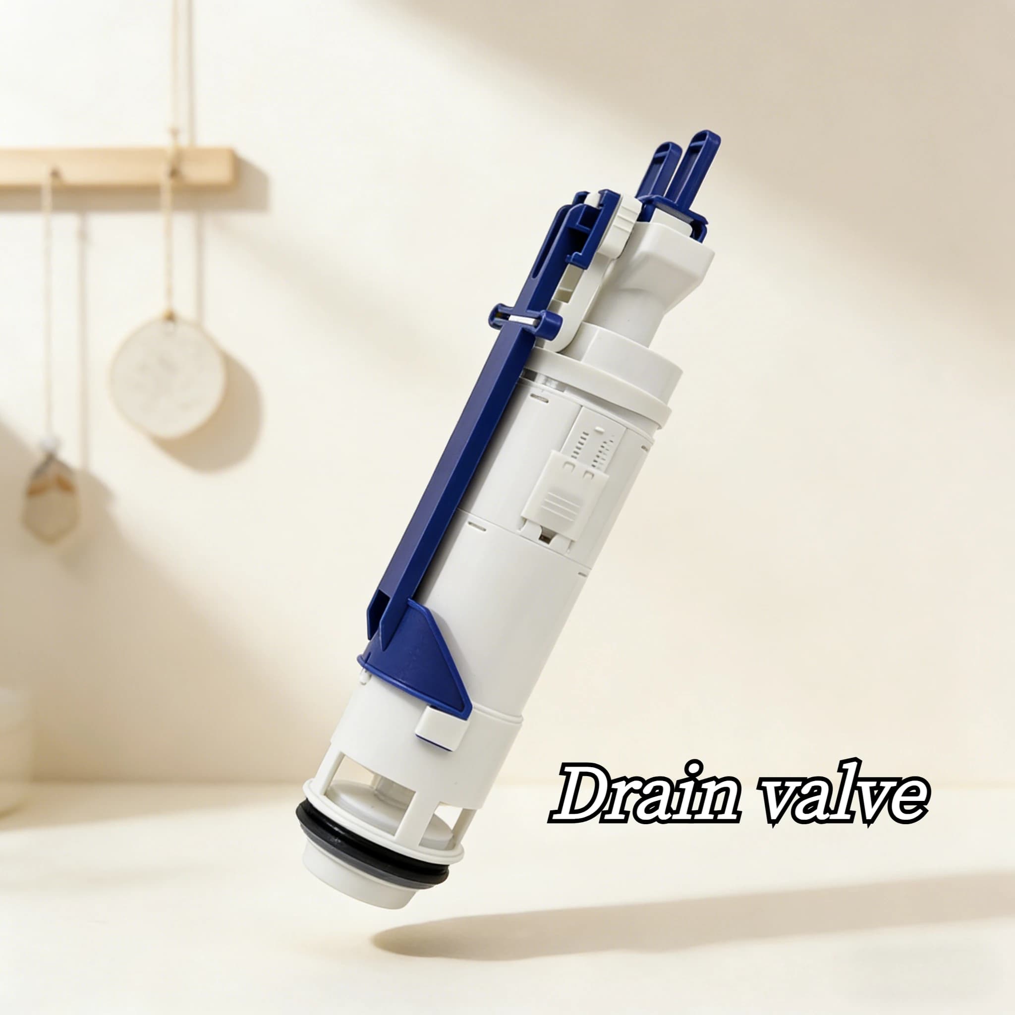 Válvula de descarga dupla branca e azul para vaso sanitário