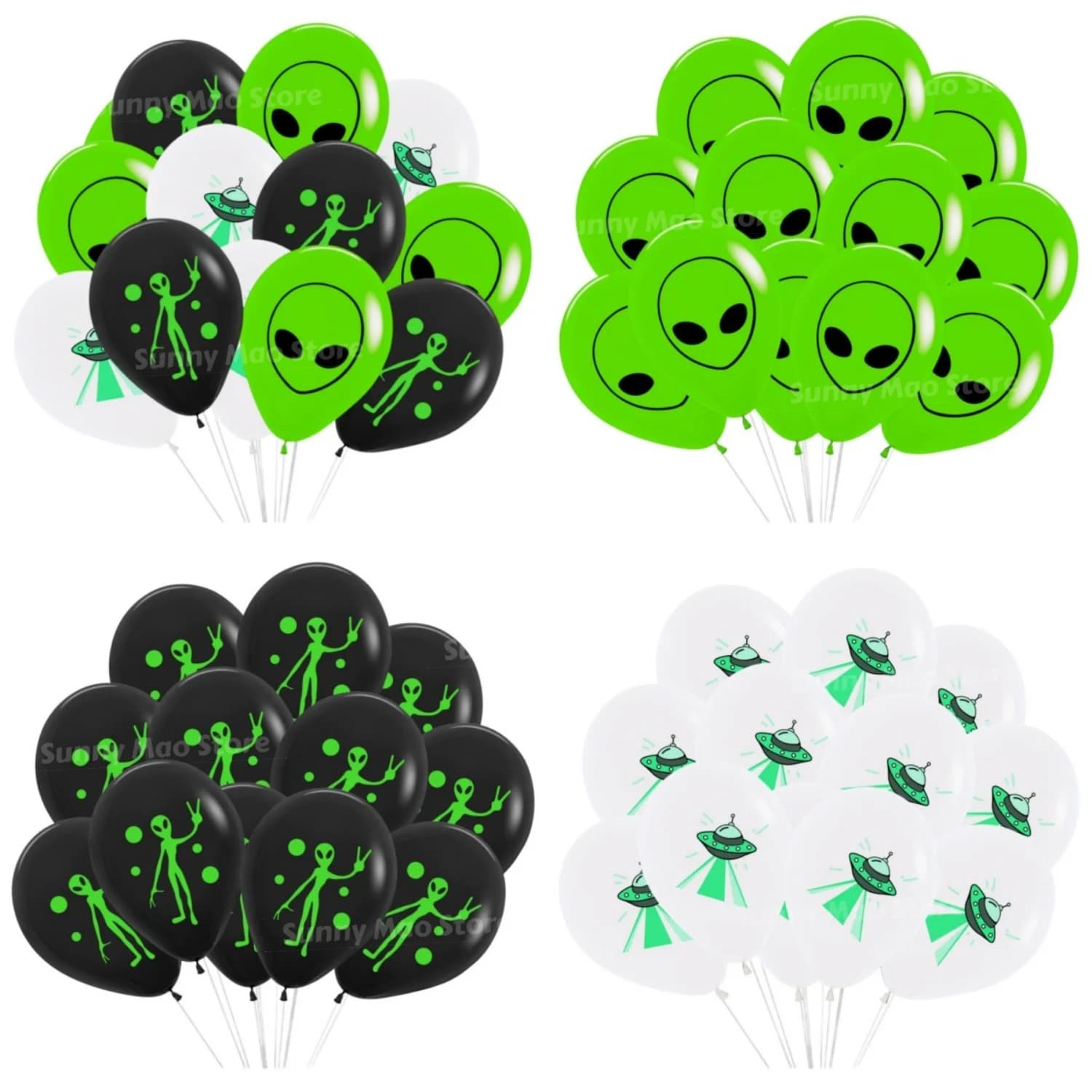 Conjunto de 12 Balões de Látex Alienígenas de 12 Polegadas para Decoração de Chá de Bebê, Aniversário de Menino ou Menina, Presente para Crianças