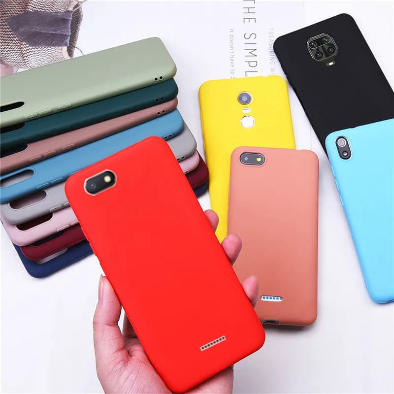 Caso de silicone vermelho para Xiaomi, com recorte para câmera e logotipo.