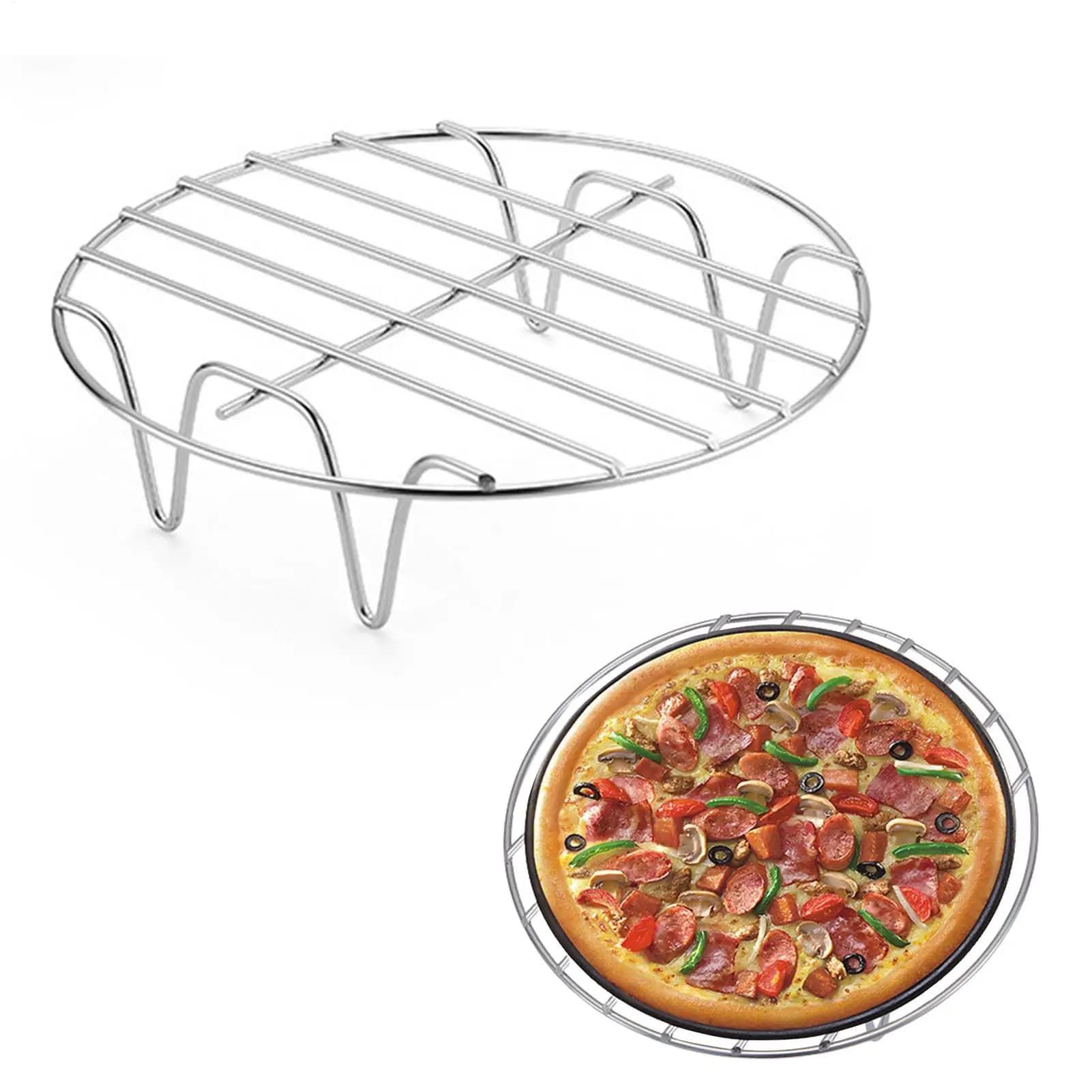 Rack de fritadeira de ar de aço inoxidável panelas rack de vapor cozinhar panela de cozimento suporte airfryer grill alimentos cozinha vapor cremalheiras grade