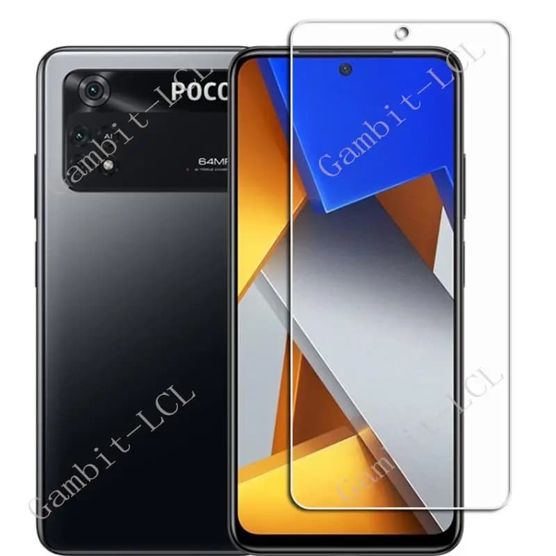 Protetor de tela vidro temperado transparente para Xiaomi Poco C40 preto com câmera tripla