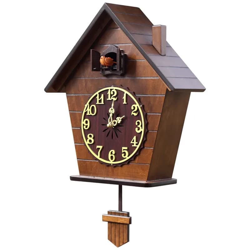 Relógio cuco de madeira nórdico vintage, relógio de parede inteligente eletrônico silencioso para quarto de crianças, sala de estar, decoração de casa, relógio cuccu
