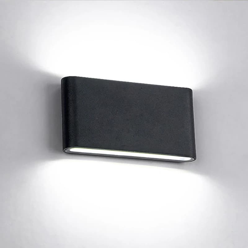 Luminária de parede Nordic cinza escuro em alumínio com luz LED branca para áreas internas