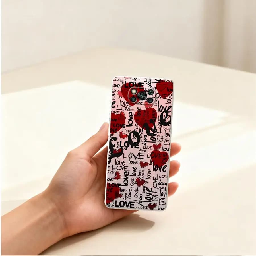 Capa traseira macia para Xiaomi Poco com estampa de corações