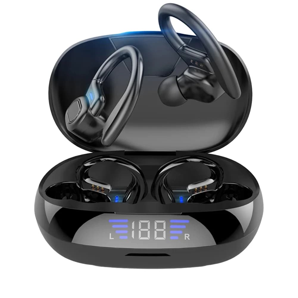 Fones de ouvido sem fio VV2 TWS Bluetooth com compartimento de carregamento e display digital