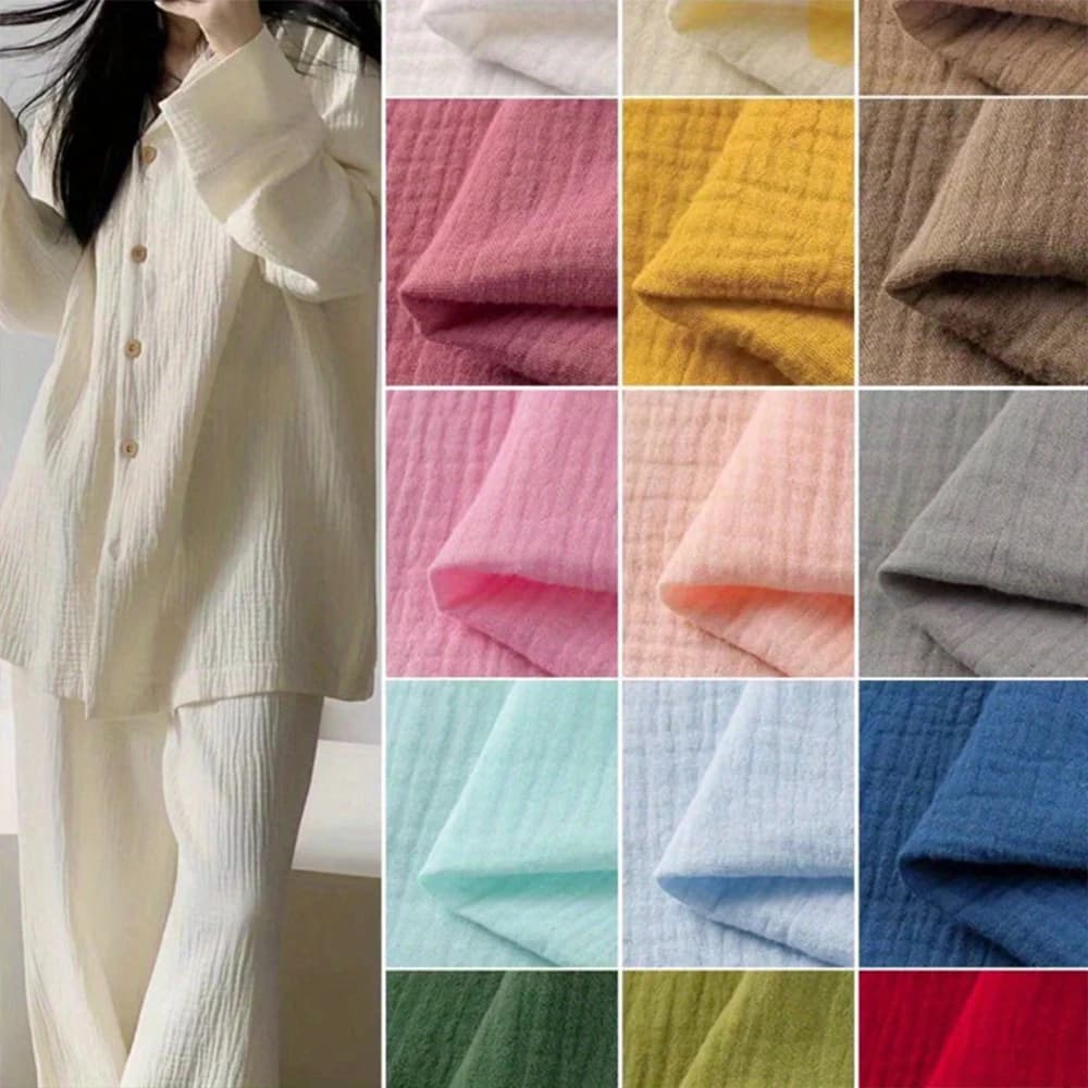 Rugas dupla camada gaze material de algodão acolchoado costura artesanato tecido corredores de mesa decoração pano para festa casamento gaze