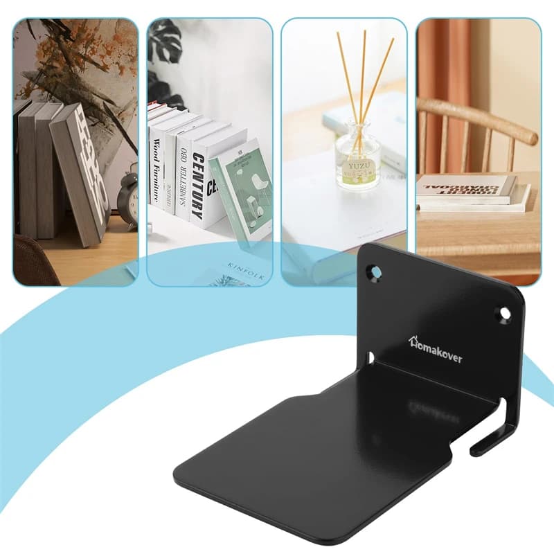 Suporte de parede flutuante invisível preto e branco com parafusos e buchas
