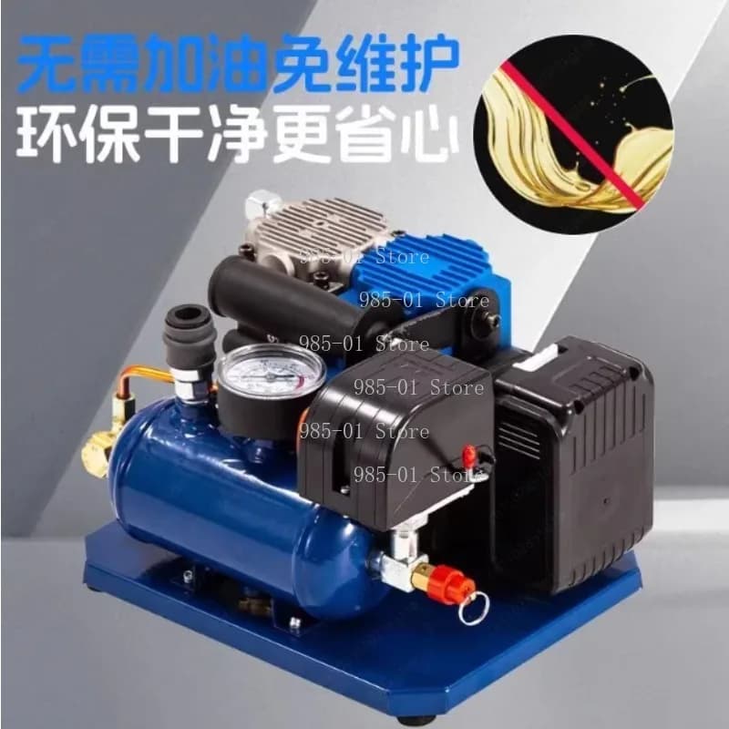Compressor de ar portátil pequeno sem escovas e sem óleo com bateria de lítio e carregamento veicular