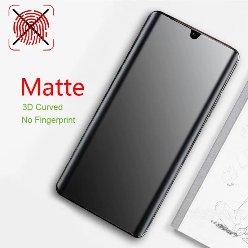 Protetor de tela fosco de hidrogel para smartphone preto com design anti-impressão digital