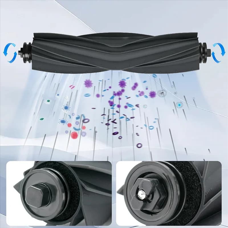 Escova lateral de aspirador de pó preto para Dreame L10S, L10 Ultra, L10 Prime, Xiaomi X20