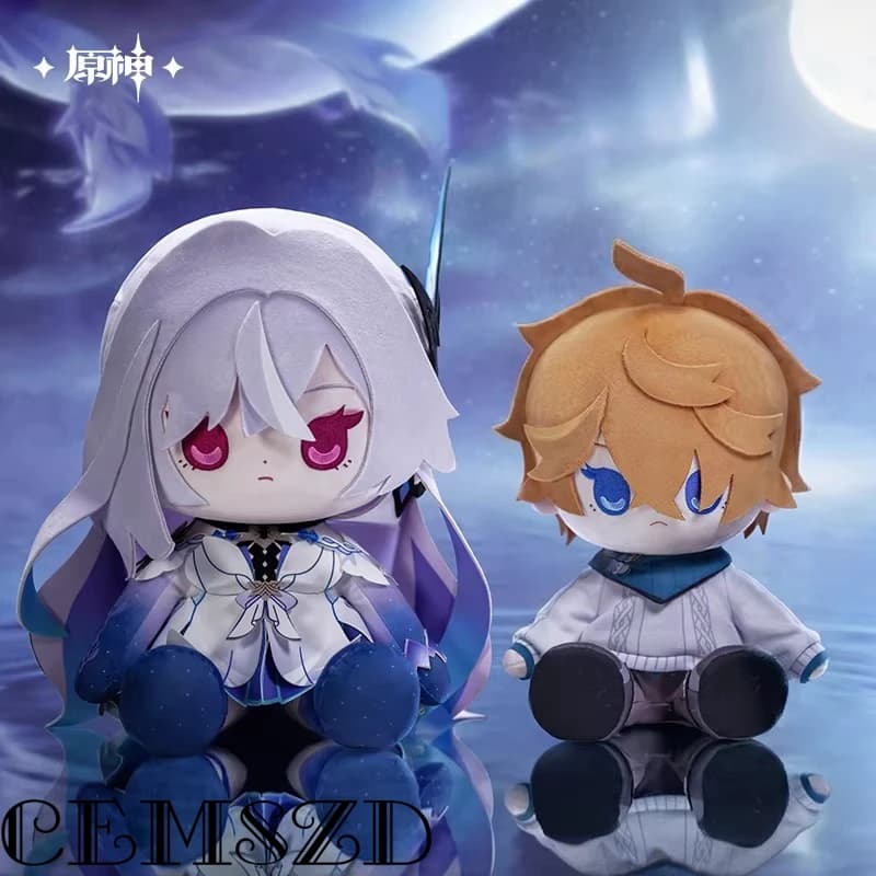 [Genuíno] Ajax 28 CM Boneca miHoYo Jogo Genshin Impact Skirk Tartaglia Sofá de Pelúcia Decoração Anime Acessórios Adereços Presentes de Halloween