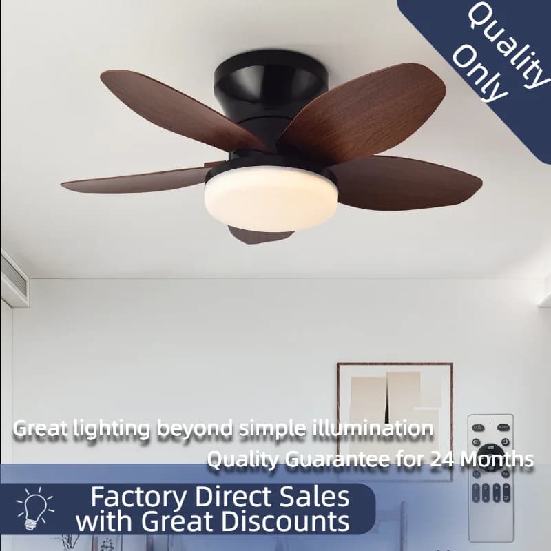 Ventilador de Teto Retrô com Luz, Novo Lançamento, Silencioso, Inversor, Lustre Moderno para Decoração de Sala de Jantar, Lâmpada LED