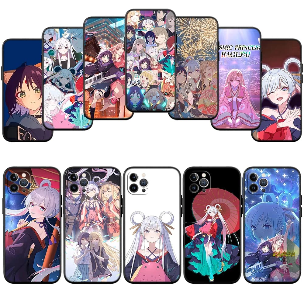 Capa de telefone anime Cosmic Princess Kaguya com personagens coloridos para Xiaomi Poco modelos variados