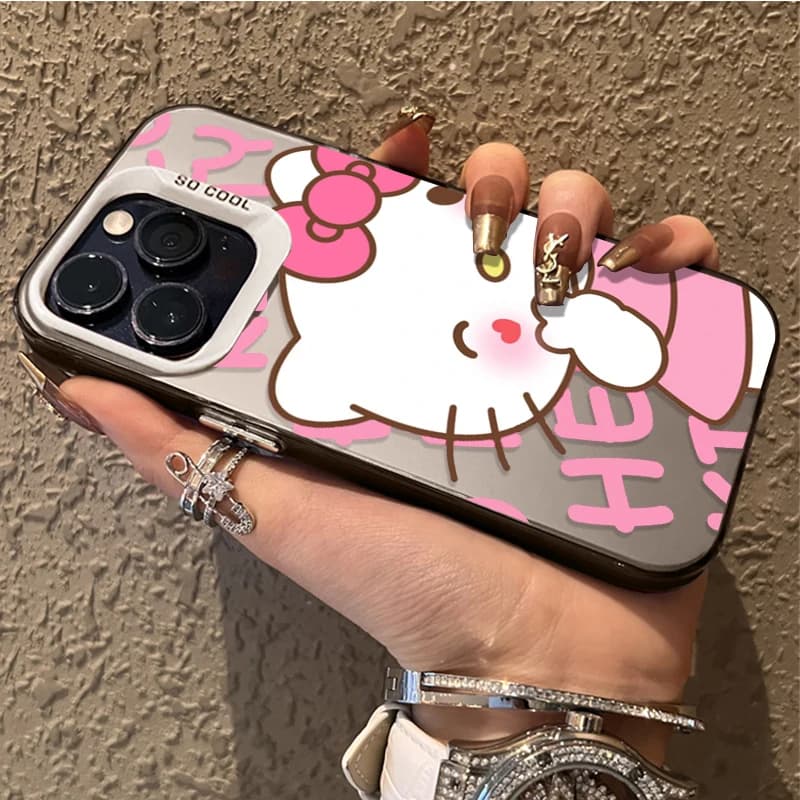 Capa Sanrio Rosa Hello Kitty para Samsung Galaxy A17 A16 A06 A07 A35 A25 A05 A05S A54 A55 A15 A34 A24 A14 A73 A53 A33 A13 A52 A32