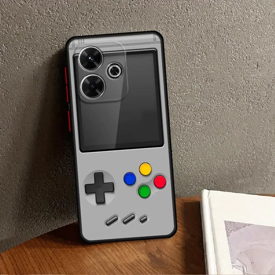 Capa de telefone Xiaomi Redmi Note com design de gamepad e botões coloridos