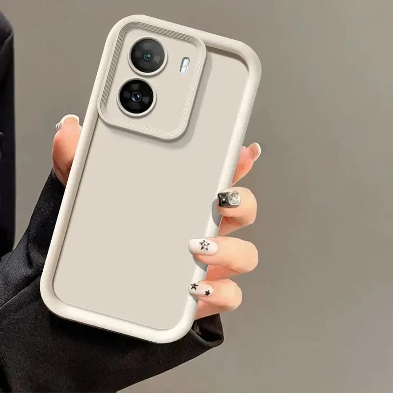 Capa para celular Xiaomi Poco C65 C61 C55 C50 C51 C31 C40 silicone macio cor bege proteção antiqueda