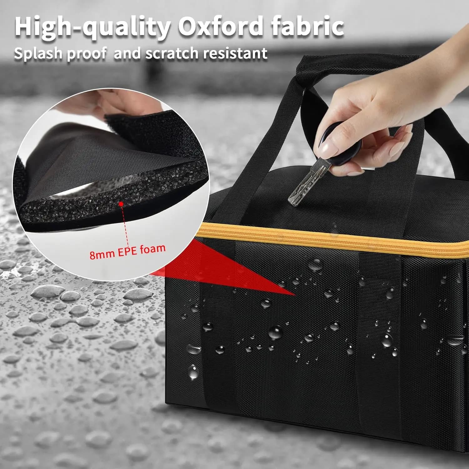 Bolsa para ferramentas DEWALT DCW220B em tecido Oxford resistente à água e espuma EPE de 8mm