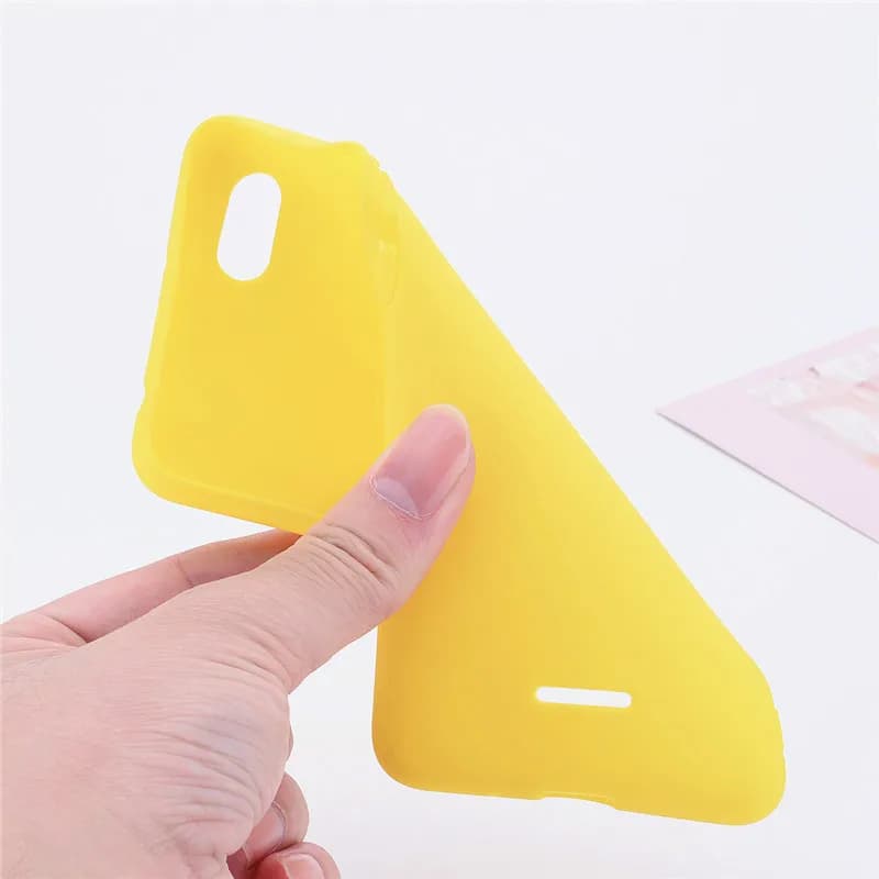 Capa amarela para Xiaomi Redmi flexível em silicone, proteção à prova de choque para smartphone
