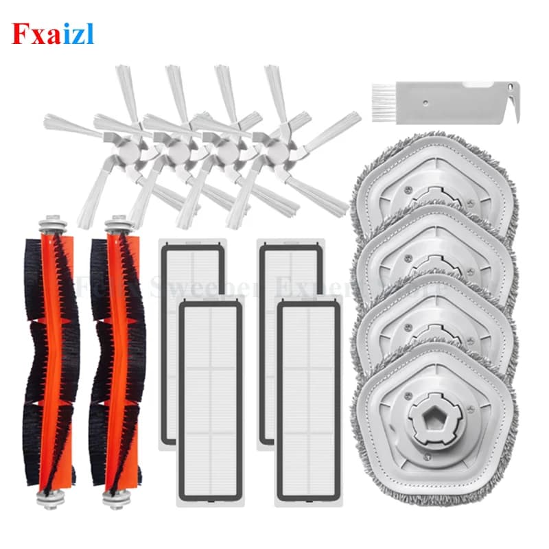 Kit de peças para robô aspirador Xiaomi Dreame Bot, W10 com escovas laterais, centrais, filtros HEPA e mops