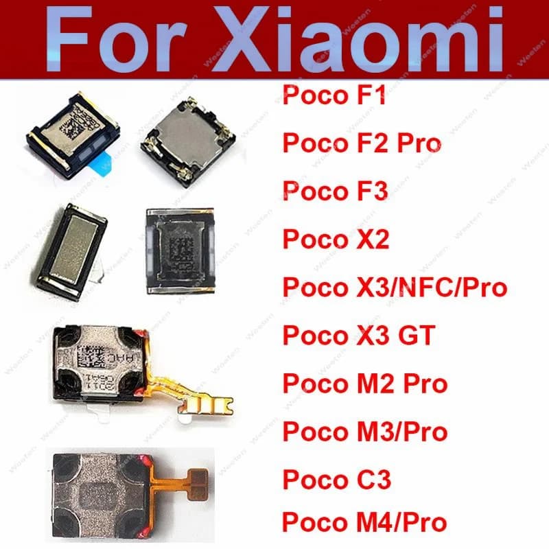 Peças de reparo para alto-falantes de smartphones Xiaomi Poco F1, F2 Pro, F3, X2, X3, X3 NFC, X3 GT, M2 Pro, M3, C3, M4 Pro