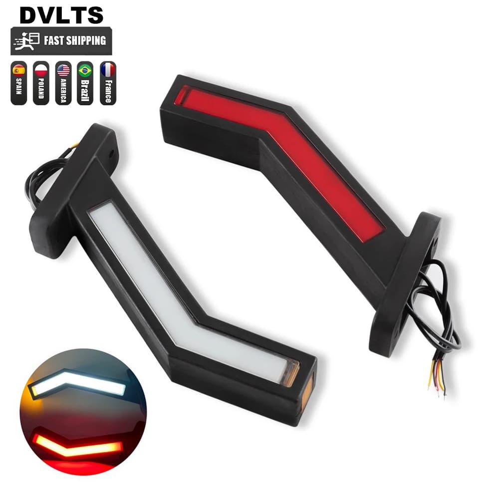 2 pçs à prova dwaterproof água led neon haste luz marcador lateral 12v 24v carro caminhão reboque farol lâmpada indicador sinal luz da cauda
