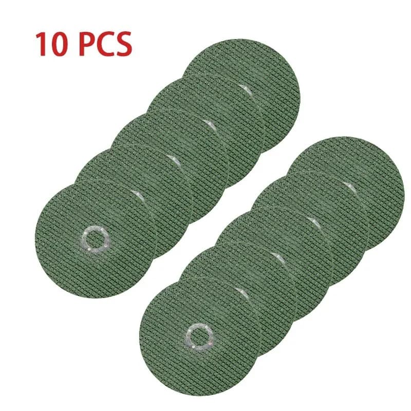 10 lâminas de corte de metal verde para rebarbadora, 107mm, 4 pol, disco de lixamento, roda especial