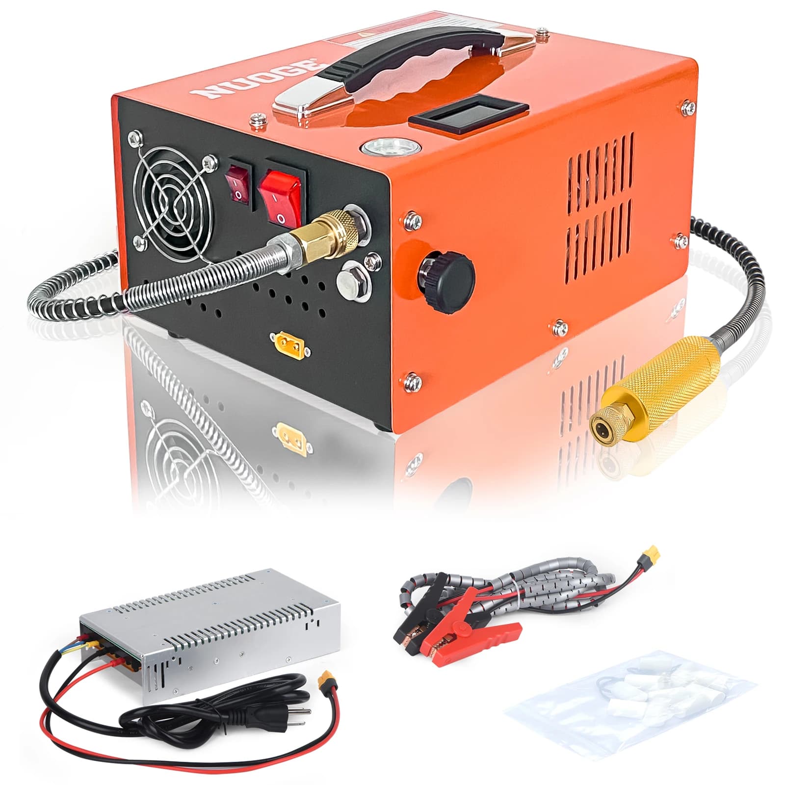 Compressor de Ar PCP NUOGE 110V/220V 4500Psi 30Mbar Alta Pressão com Filtro Livre de Óleo/Água