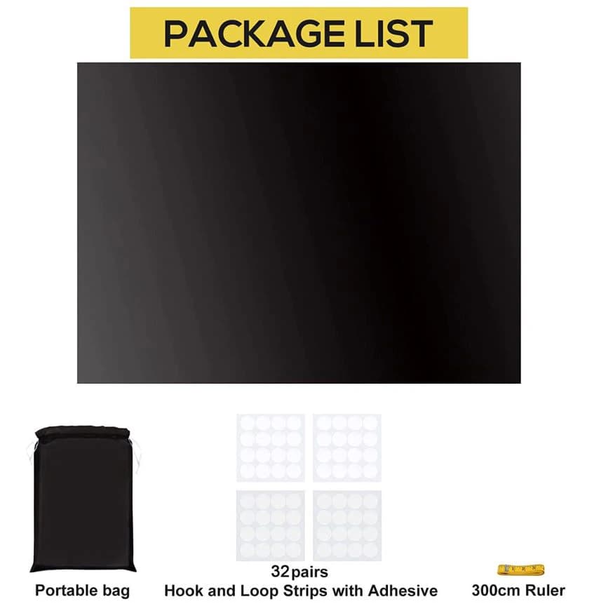 Cortina blackout preta para janela deslizante, instalação DIY