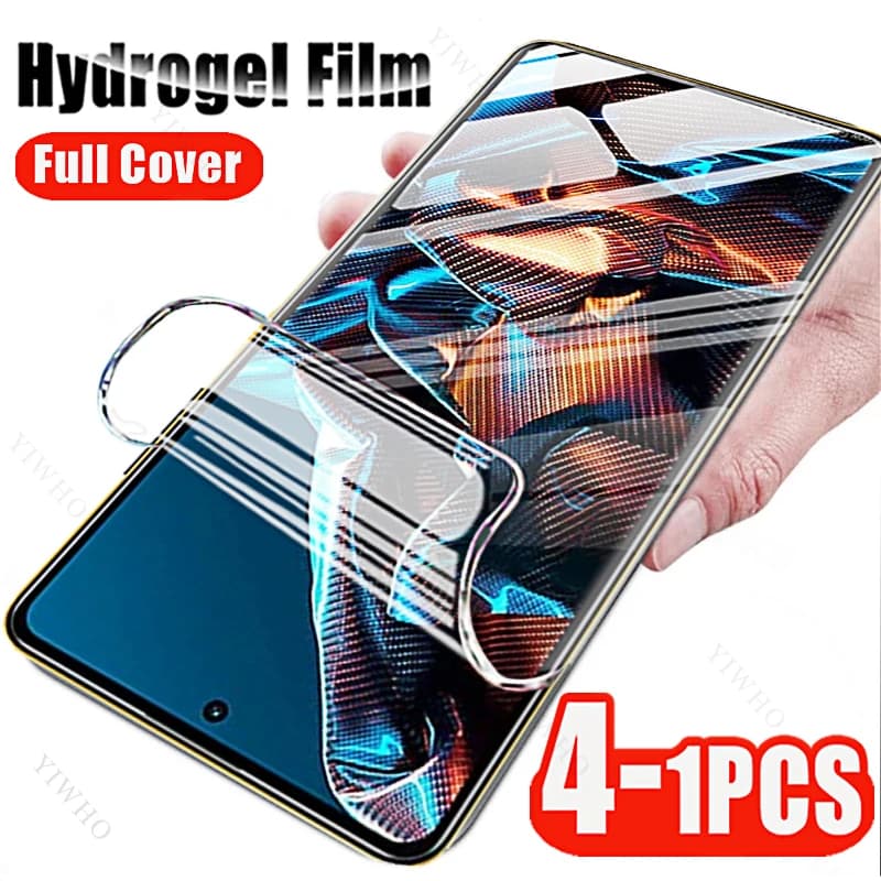 Protetor de tela transparente hidrogel full cover 4 em 1 para smartphones Xiaomi