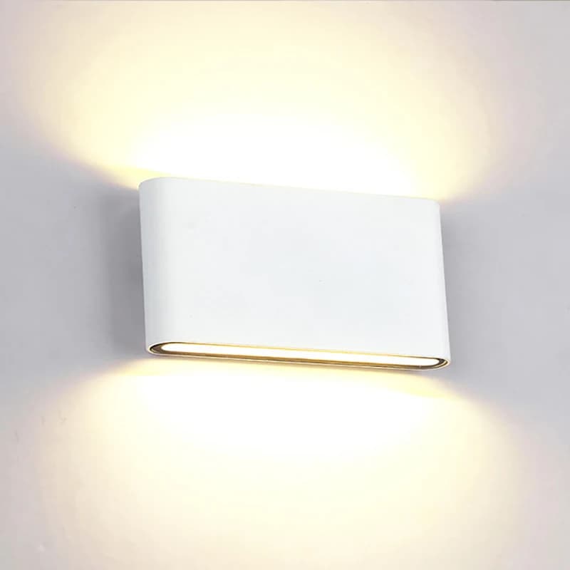 Luminária de parede Nordic branca em alumínio com iluminação quente para ambientes internos